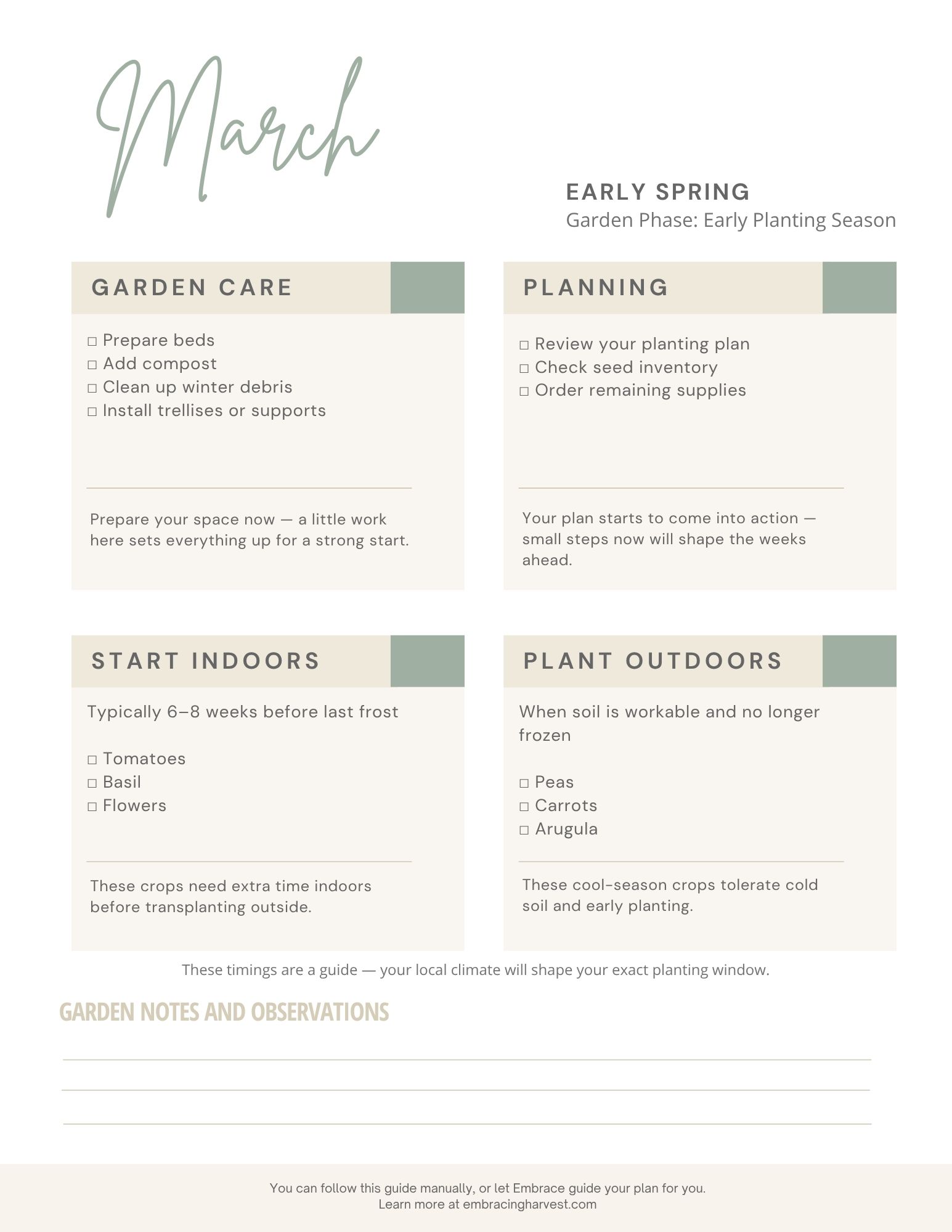 The Garden Year Workbook - March